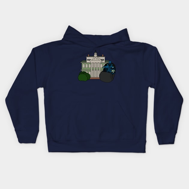 Grim Grinning Hatbox Ghost Kids Hoodie by Ryan Bray Art